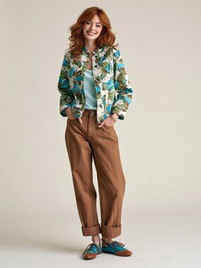 AUDITIONS by Chico's Blue, Green and Brown Blazer Jacket